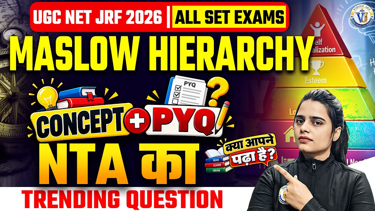 UGC NET JRF 2026 | Maslow Hierarchy Theory | Concept + PYQ | NTA Trending Questions | Simran Ma'am