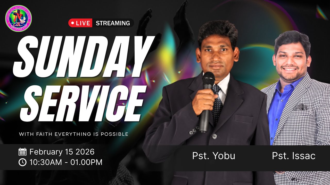 SUNDAY SERVICE| 15 - Feb -2026 |Pas.Yobu | Bro.Issac babu
#Dcwc #Saturdaylive