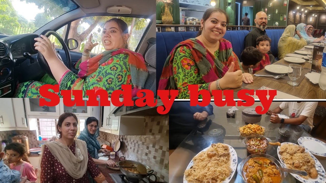 Sunday full busy day ll Dawat hi Dawat ll  pheli bar car main bacho ko le kr gaill life with anumali