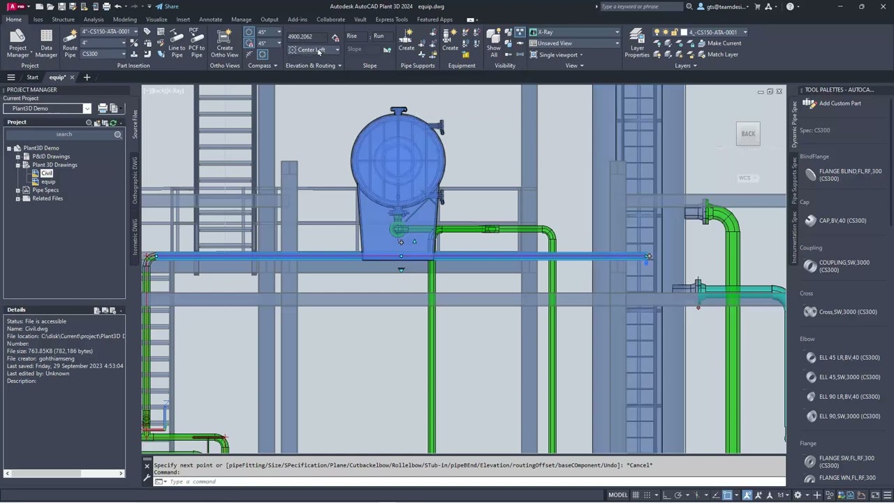 Autocad Plant 3D: Прокладка труб на эстакаде