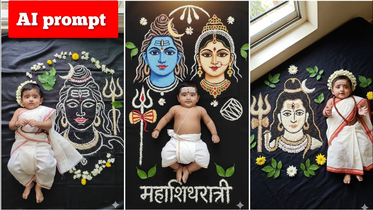 20+ Shivratri baby ai prompt| shiva theme baby prompt| shivratri prompt| baby photoshoot #shiva