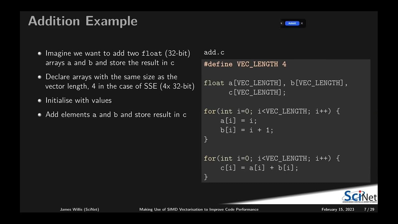 Making use of SIMD Vectorisation to Improve Code Performance
