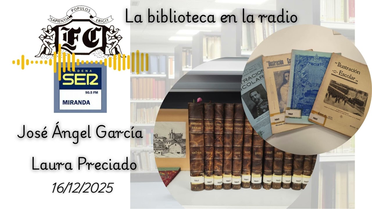 La biblioteca en la radio. Ilustración Escolar. C. Sagrados Corazones . El Rey en Miranda. 1925