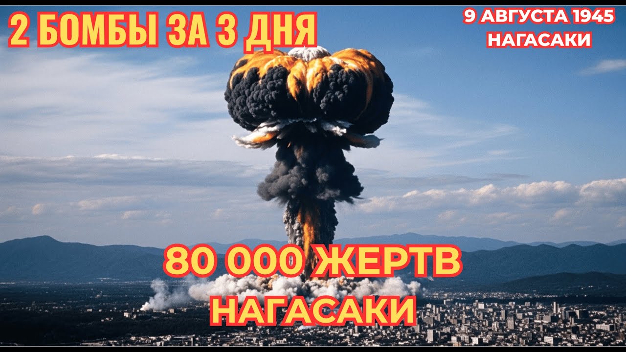 Нагасаки: вторая атомная бомба через 3 дня. 80 000 жертв