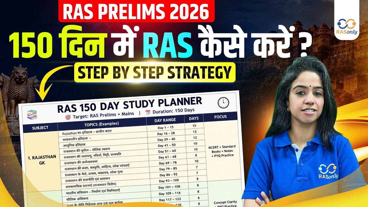 RAS Prelims 2026 ✅ 150 Days Step-by-Step Strategy to crack RAS 2026 | RASonly