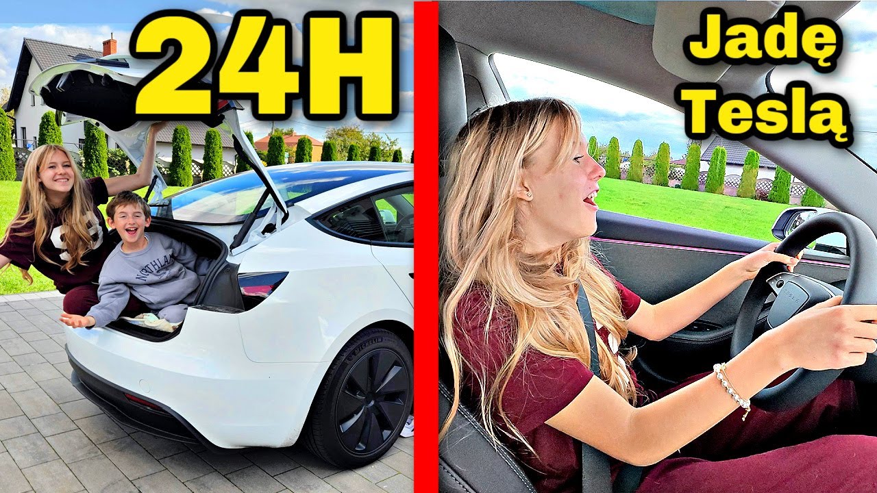 24h W NASZEJ TESLI ! PO RAZ PIERWSZY JADĘ AUTEM