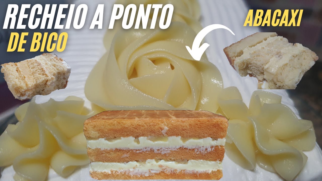 RECHEIO E COBERTURA A PONTO DE BICO RECHEIO CREMOSO COM ABACAXI I Bolo de Abacaxi