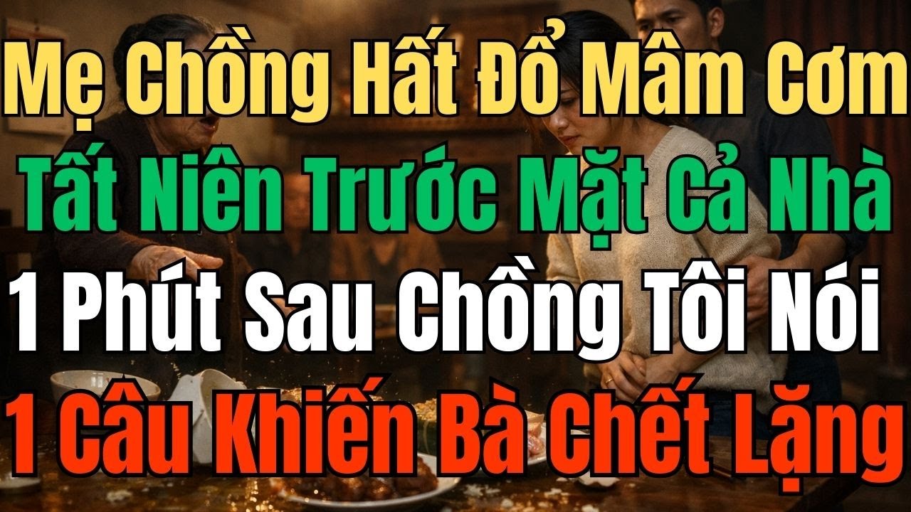 Mẹ Chồng Hất Đổ Mâm Cơm Tất Niên Trước Mặt Cả Nhà, 1 Phút Sau Chồng Tôi Nói 1 Câu Khiến Bà Chết Lặng