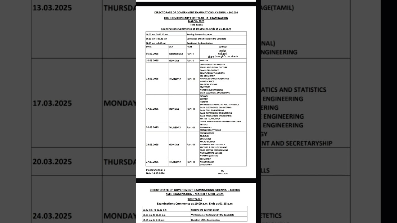 11th std  Public Exam Timetable #examtimetable 2025 #exams #publicexamtimetable #2025 #shortvideo