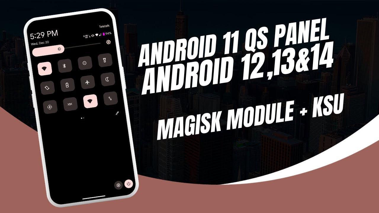 Android 11 Qs(Control Center) For Any Android 12,13 & 14|Install Android 11 Control panel All Roms|