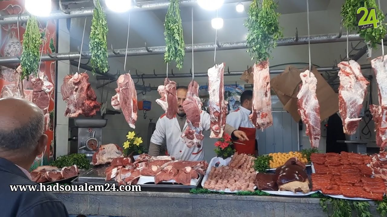 جودة اللحوم الحمراء بمدينة حد السوالم بمركز الحاج حميد  ..شاهد ...