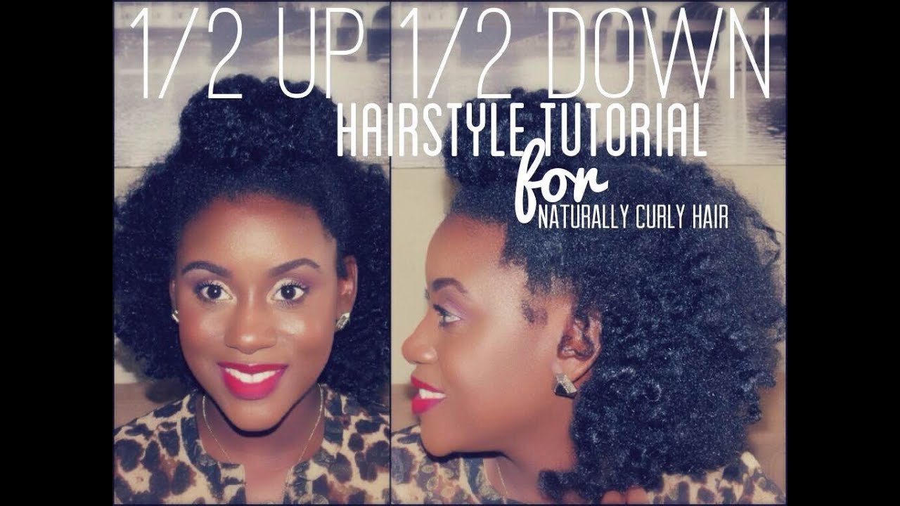 Half Up Bun Half Down Tutorial for Naturally Curly Hair