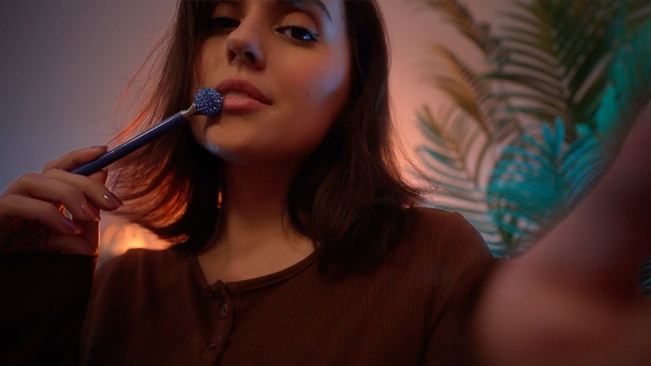 ASMR you fell asleep on my lap but I don't mind 😌 (up close whispers, face touching and drawing)