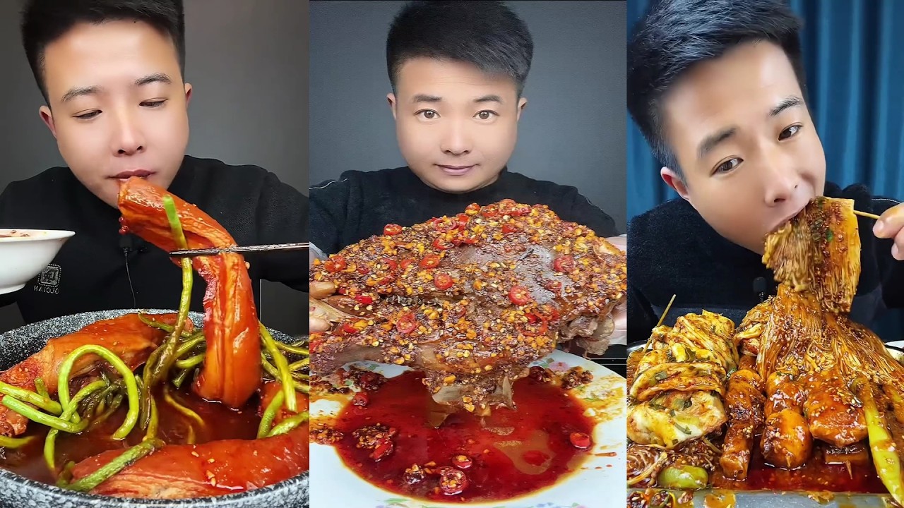 【ASMR】【MUKBANG】BIG BRAISED PORK BELLY | EATING SHOW |CHINESE MUKBANG |食べ |吃播 LOVE ASMR #咀嚼音 #382