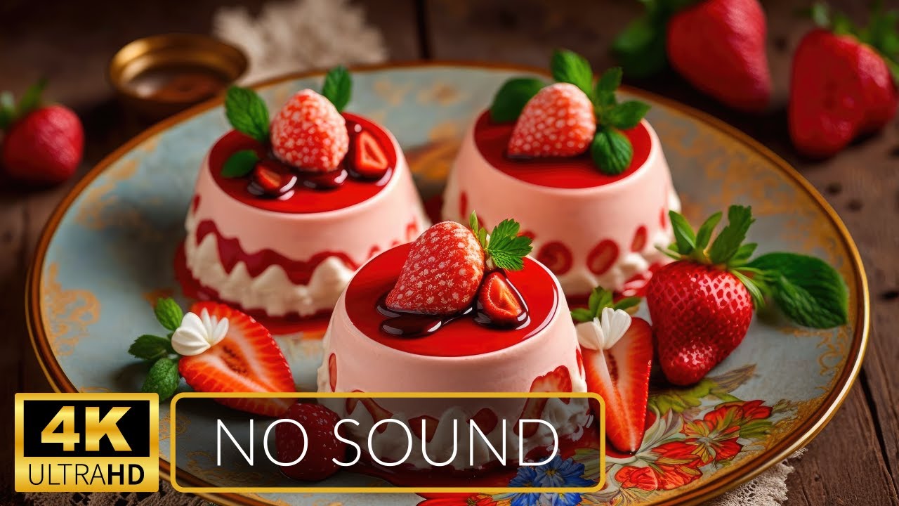 4K | ART Slideshow for TV | Cakes & Desserts | 1 Hour | No Sound