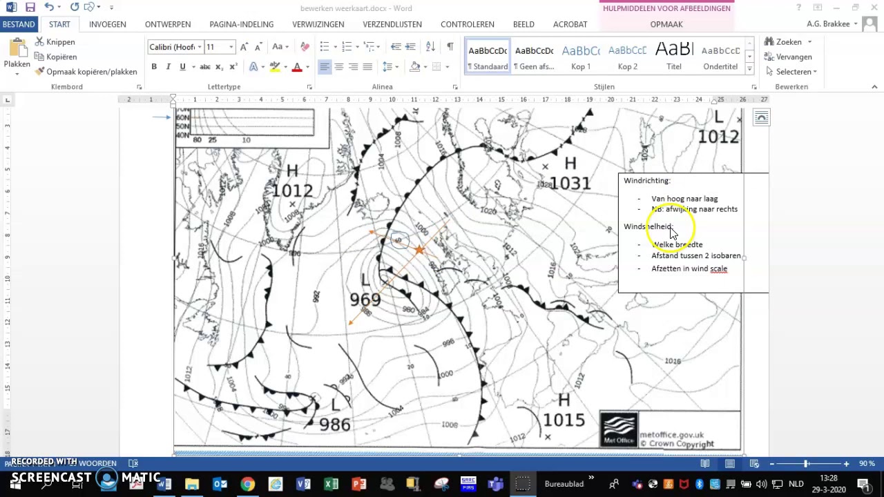 windrichting en snelheid