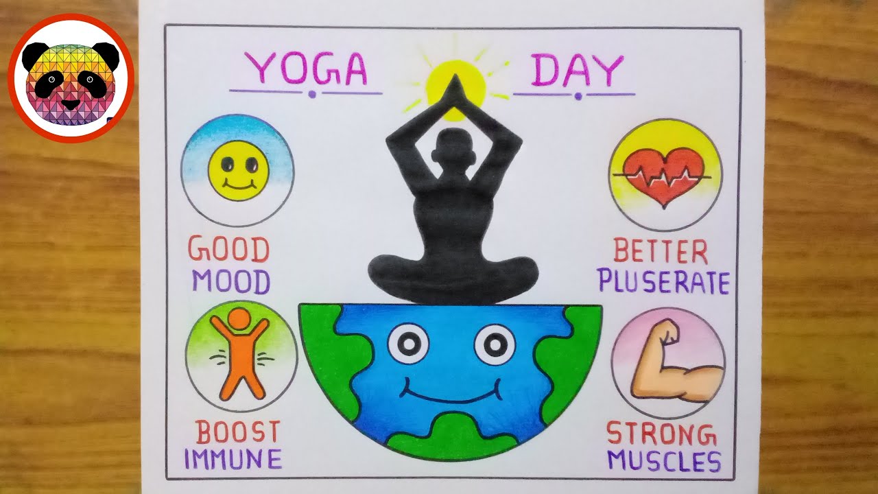 Yoga Day Drawing / International Yoga Day Drawing / Yoga Day Poster Drawing / Yoga Drawing /Yoga Day