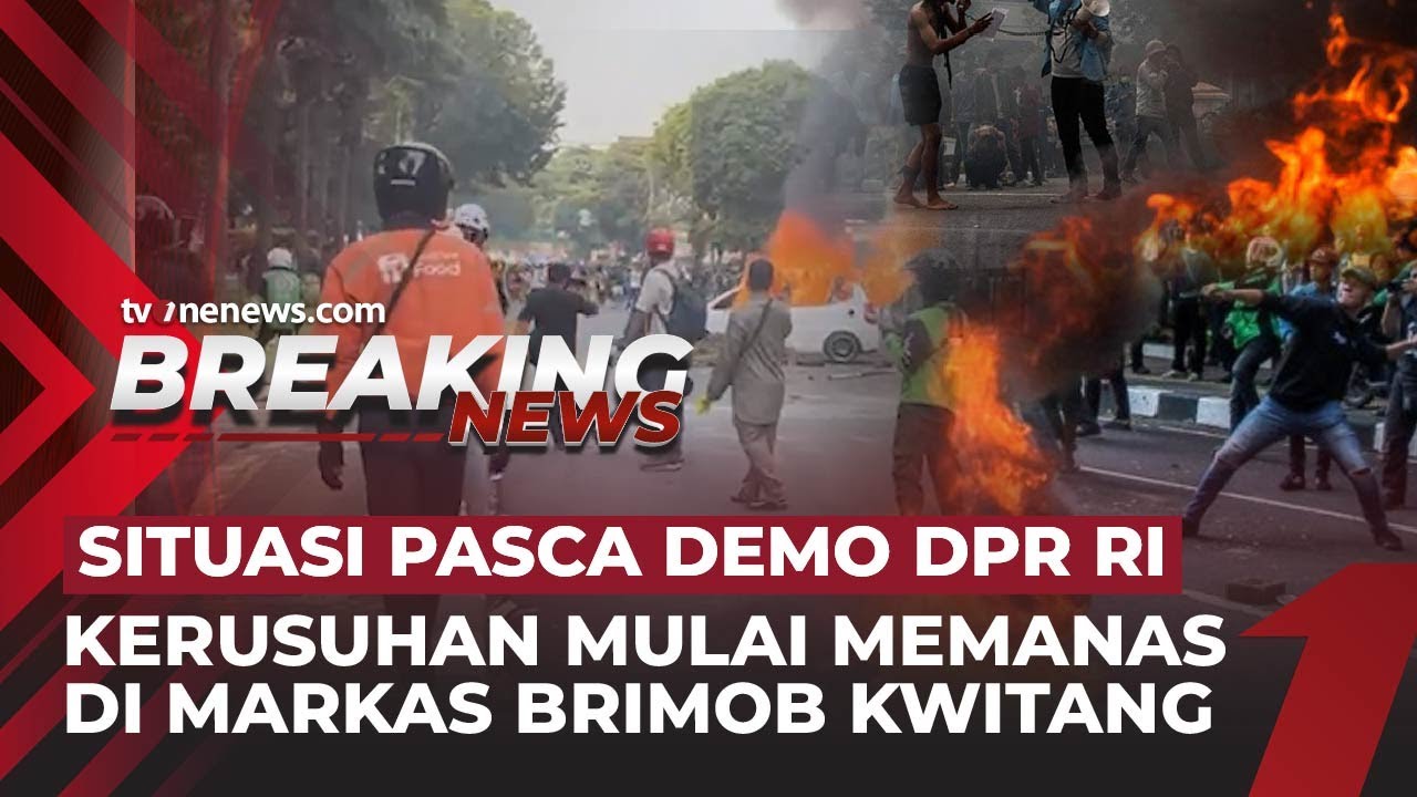 [BREAKING NEWS] Kericuhan Depan Markas Brimob Kwitang, Massa Demonstran Bakar Mobil | tvOnenews.com