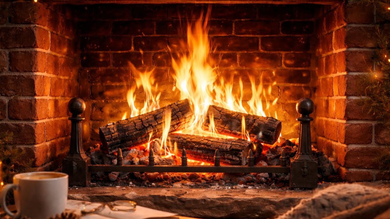 NO ADS Crackling Fireplace & Soft Piano 🔥 Fall Asleep Fast | Deep Sleep Music Live