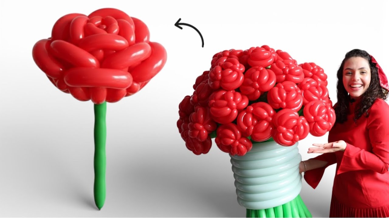 Cómo hacer una flor con globos paso a paso 🌹 | Tutorial fácil