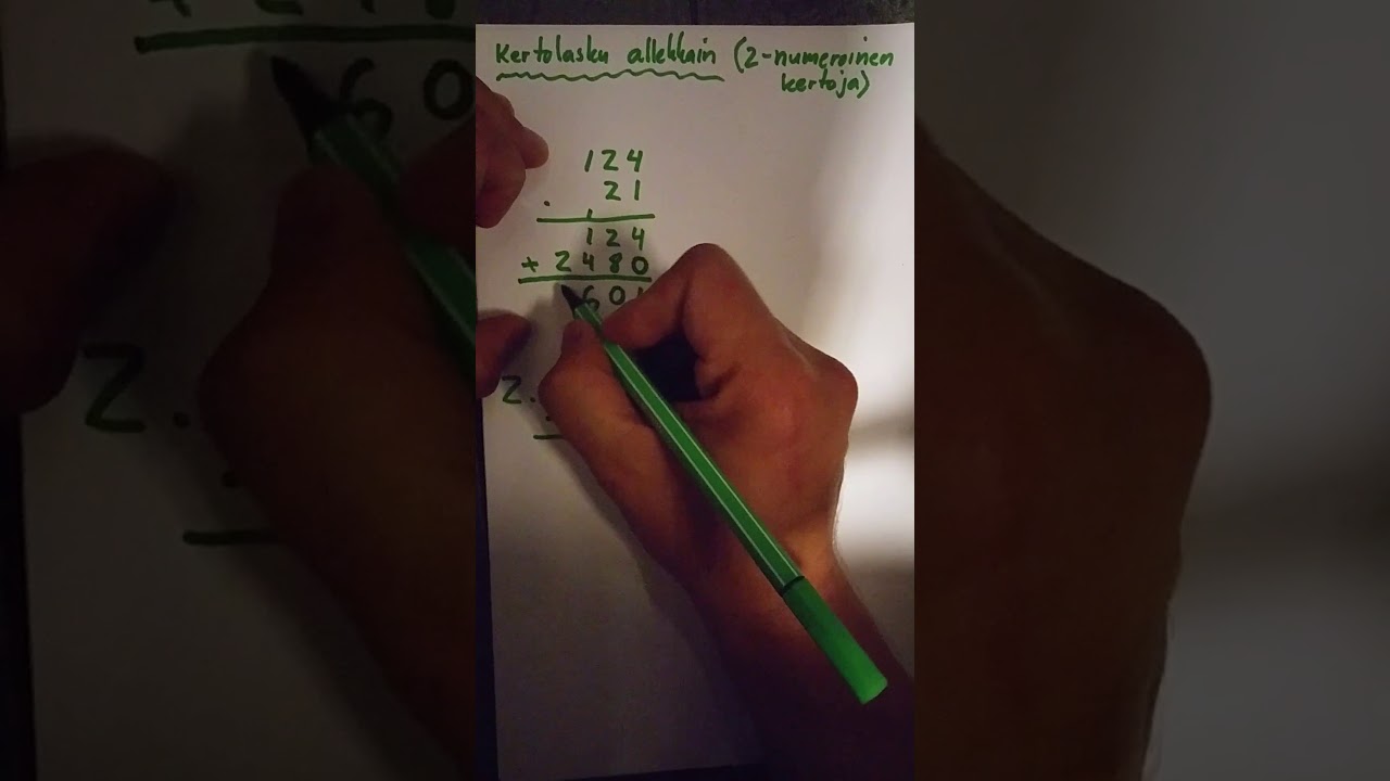 Kertolasku allekkain (kaksinumeroinen kertoja)