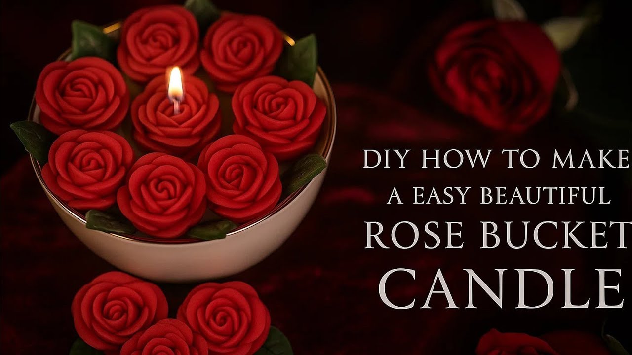DIY Rose Bouquet Candle 🌹 Elegant Valentine’s Day Gift Idea