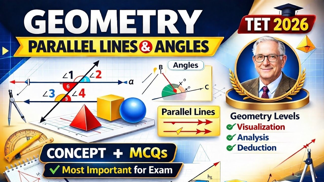 Parallel lines & Angles एक बार पढ़ लो 💯 | TET 2026 Maths@LetsLEARN2016 