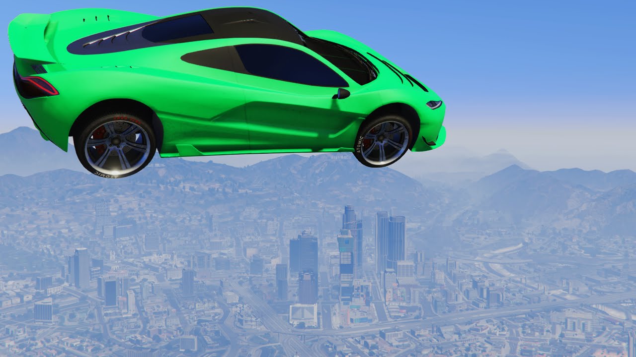 FLYING WITH CARS!  (GTA 5 Funny Moments)