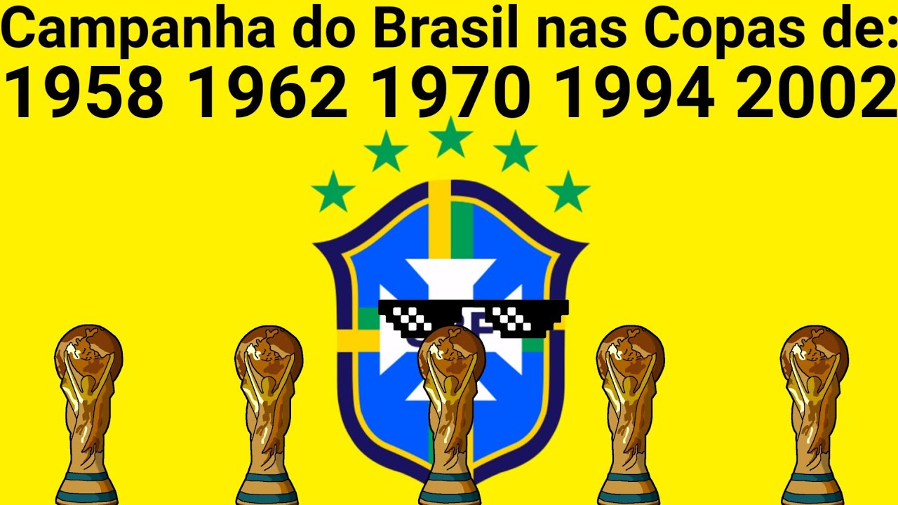 Campanha do Brasil nos 5 Títulos da Copa do Mundo(1958,1962,1970,1994 e 2002)