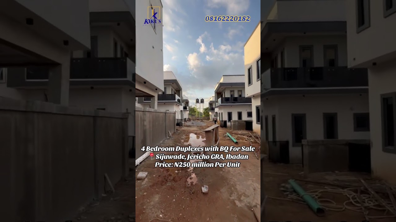 4 Bedroom Duplexes with BQ for Sale at Jericho GRA, Ibadan for N250 Million Per Unit