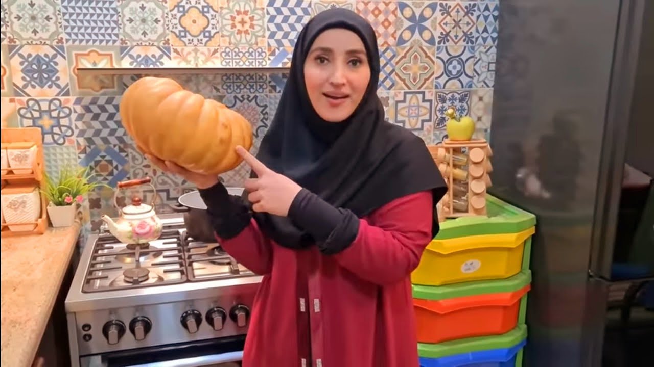 مش معقووول الطعم 😃 قرع 🎃 محشي رز و لحم غنم🥩🍖
