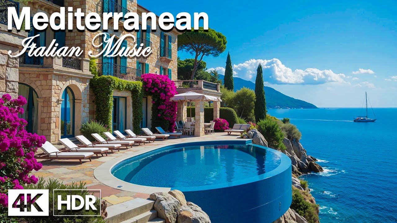 Sunday Morning in Italy 🎶 3+ Hours Relaxing Mediterranean Melodies & Ocean Breeze 4K