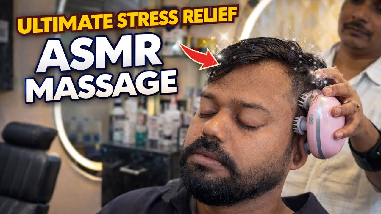 Wonderful Head Massage By Gentle Indian Barber | He Know The Relaxing Technique | ASMR Guide