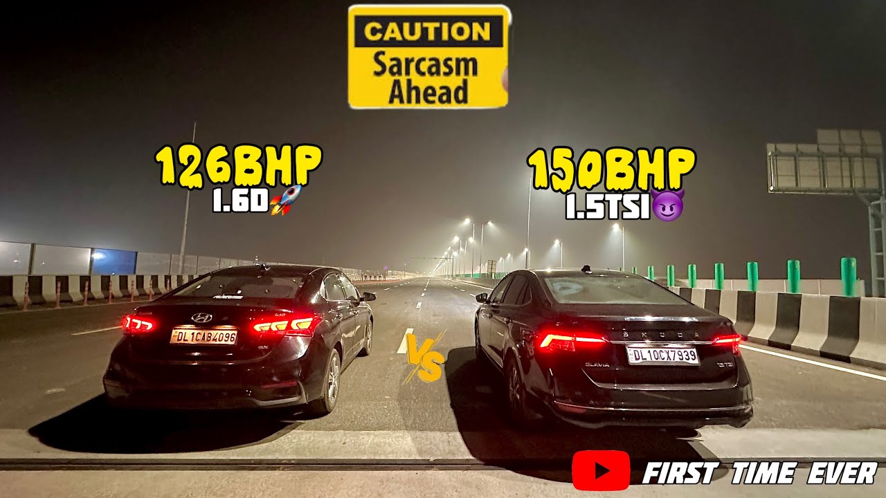 Skoda SLAVIA 1.5TSI vs VERNA 1.6D Diesel 🚀 : Drag race