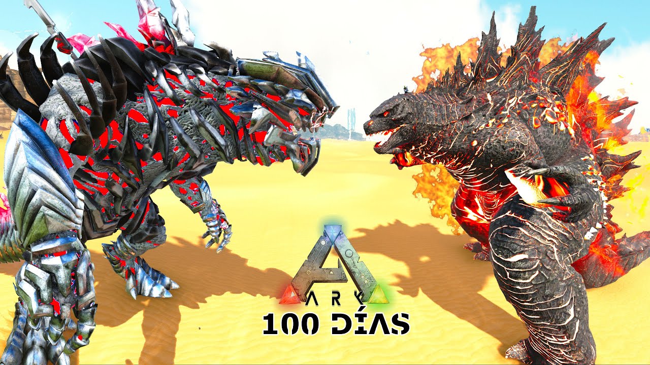 BURNING GODZILLA LUCHA CONTRA MECHAGODZILLA TEK GOJIRAN! y crías de Skullcrawler ARK 100 Días
