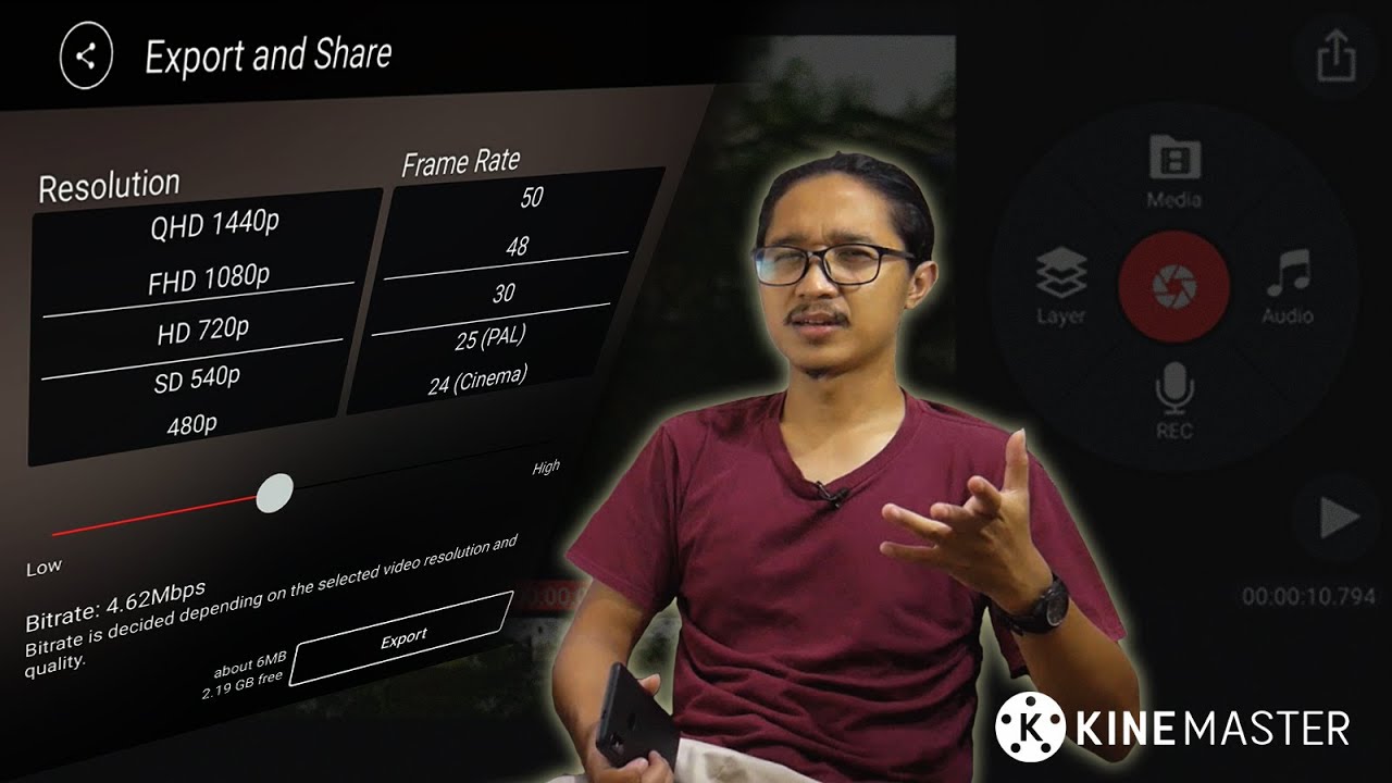 Cara Edit Video dengan KineMaster #4 - Export, Aspect Ratio, Resolusi, Frame Rate & Bitrate