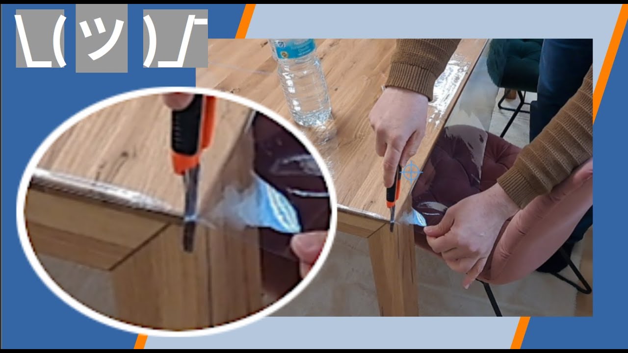 How to cut transparent table cover flush