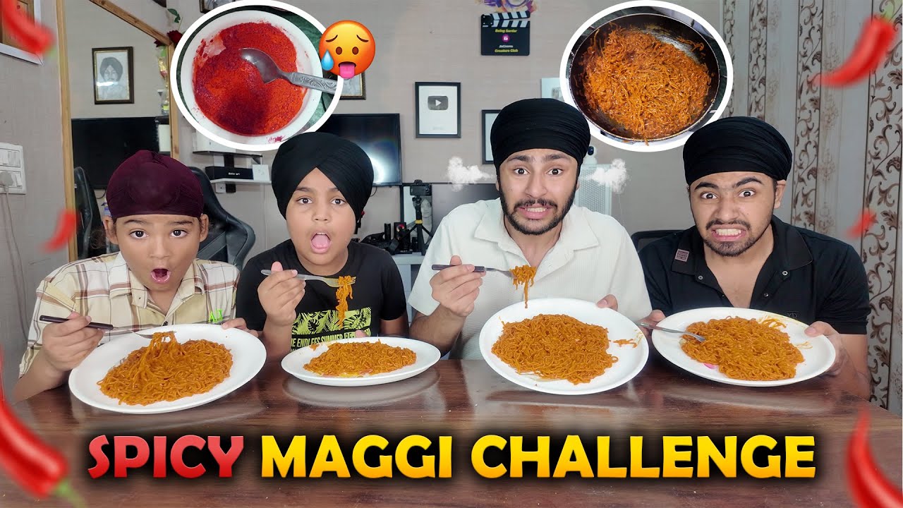 WORLD SPICIEST MAGGI EATING CHALLENGE WITH BROTHERS - HALAT KHARAB HOGI - HARSH JAGRAON