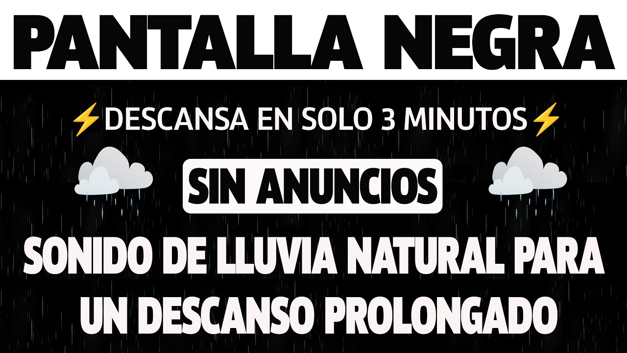 Pantalla Negra | Lluvia Fuerte y Truenos Naturales para Dormir Profundamente