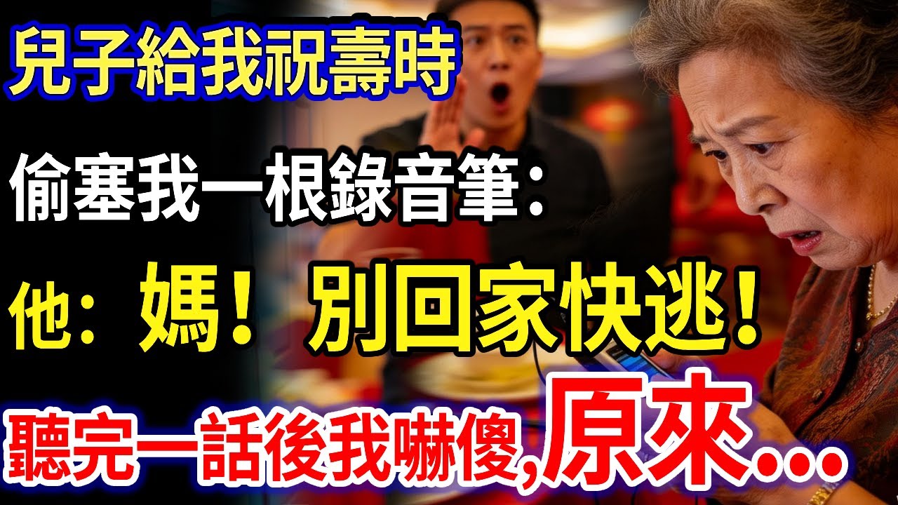 我66歲，兒子給我祝壽，當眾遞給我一個大紅包，背身時卻偷塞我一根錄音筆：媽 別回家快逃！聽完後我徹底嚇傻，原來...#家庭故事 #感人故事 #家庭倫理 #感人故事 #真實生活