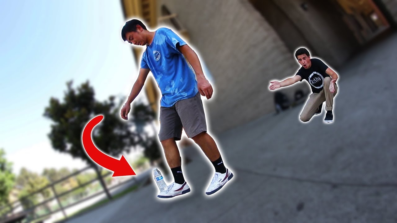 CRAZY BOTTLE FLIP FOOT CATCH! (Insane Skateboarding!)
