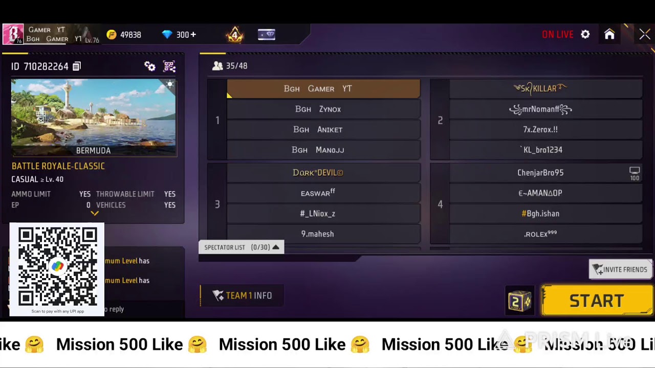 Розыгрыш призов 😍🥳Bgh Gamer Live🤗✅ 30 убийств — 300 алмазов 💀🔥