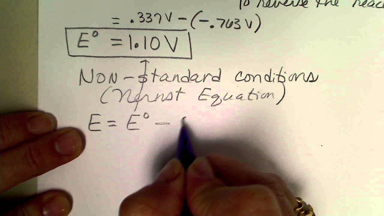 Calculate the cell potential at standard and then at non-standard conditions