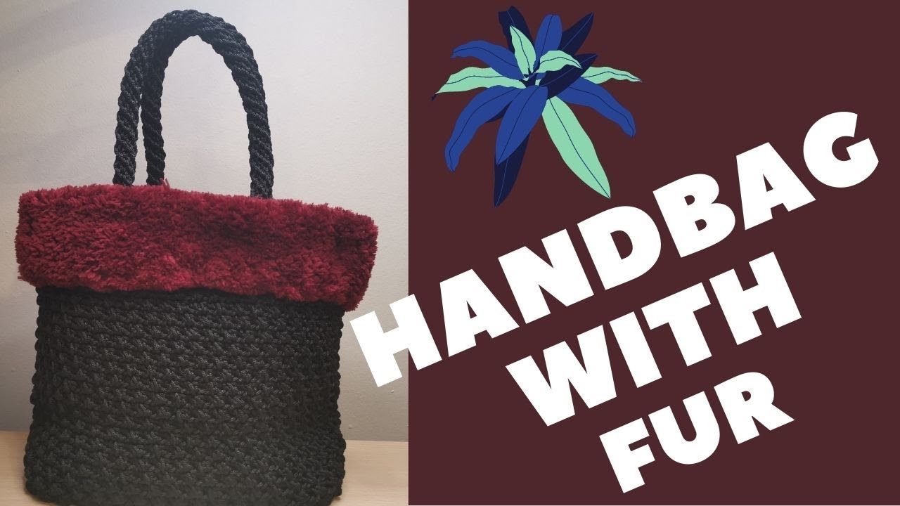 handbag with fur  / crochet handbag with fur  /  crochet handbag / easy crochet bag with fur