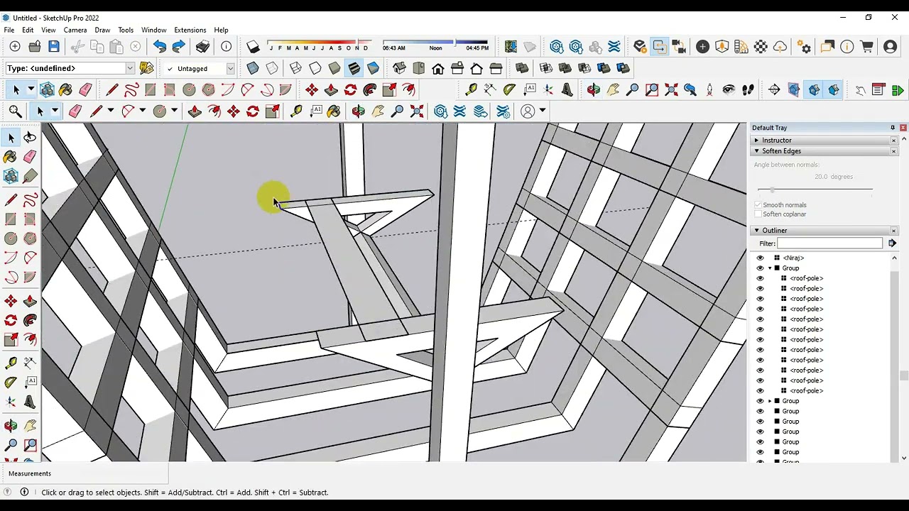 #16 How to Model a Gazebo with Bench in SketchUp!