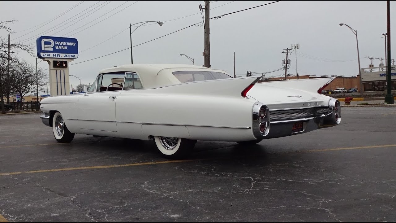 1960 Cadillac Series 62 Convertible in White & Engine Sound on My Car Story with Lou Costabile