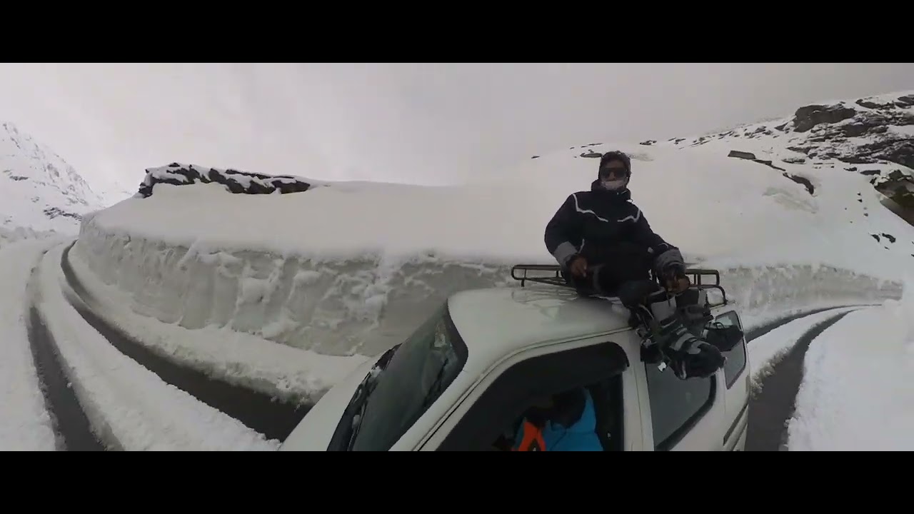 ❄️snow drive in khoksar lahulspiti .Echo car on fire🔥