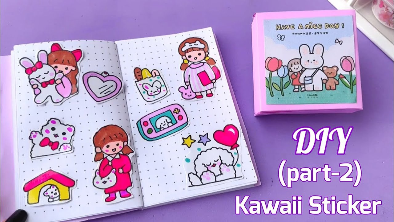 ( part-2) how to make kawaii sticker at home /handmade cute kawaii sticker /DIY sticker /paper craft