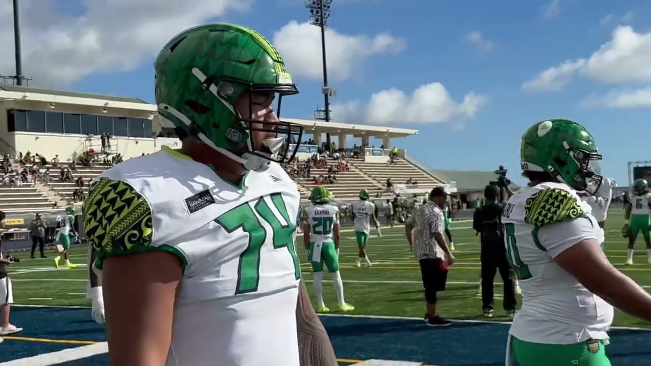 Watch USC freshmen OL Justin Tauanuu and Makai Saina at the Polynesian Bowl in Hawaii