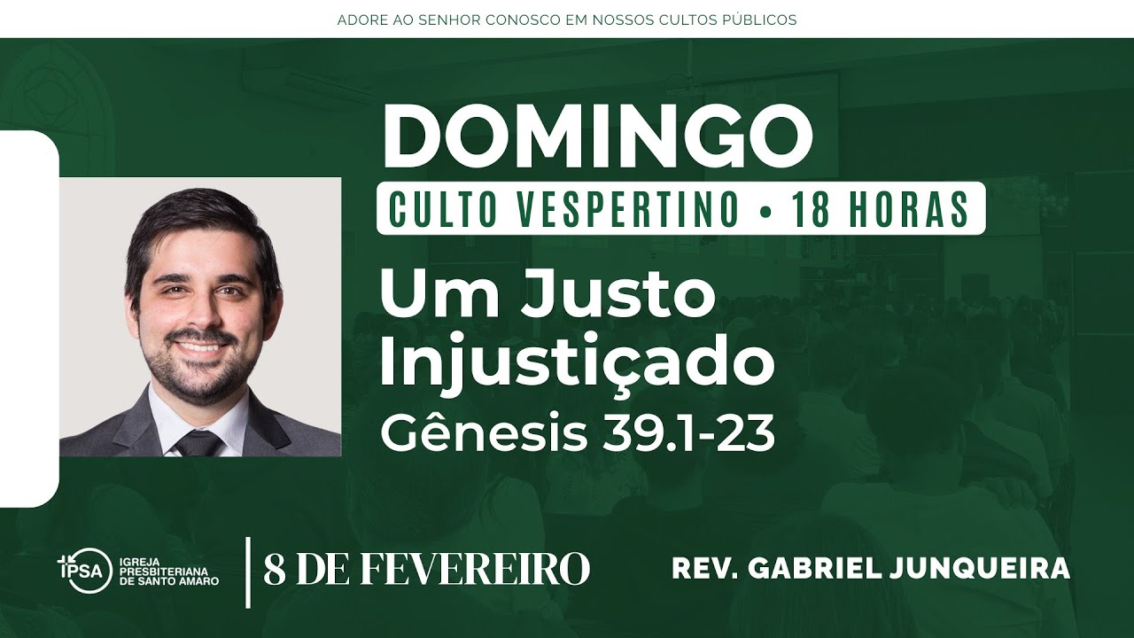 🔴 Culto Vespertino | 08/02 | 18h - Rev. Gabriel Junqueira